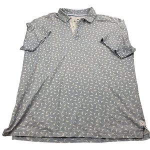 Tommy Bahama Men's Light Blue Sailfish Patterned Short Sleeve Polo Size Medium